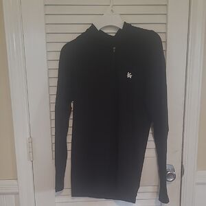 YoungLA Black Quarter-Zip Hoodie with White Logo